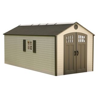 Lifetime 8 x 17.5 Outdoor Storage Shed   Gray & White