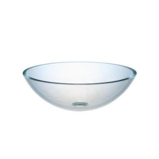 RYVYR Above Counter Bathroom Vessel Sink in Clear with Green Tint GV101WHI