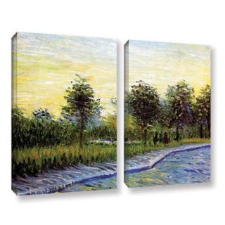 ArtWall Lane In Voyer D'Argensom Park At Asnieres by Vincent Van Gogh 2 Piece Gallery Wrapped Canvas Set