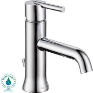 Delta Trinsic Single Hole Single Handle Bathroom Faucet in Chrome with Metal Pop Up 559LF MPU