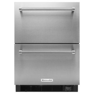 KitchenAid 4.7 cu. ft. Freezerless Refrigerator Double Drawer in Stainless Steel, Counter Depth KUDR204ESB