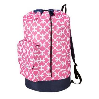 The Macbeth Collection Collapsible Laundry Backpack Tote in Pink Scout M 75978 B