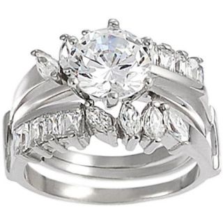 Alexandria Collection CZ Bridal Set in Sterling Silver