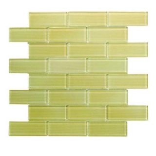 Solistone Mardi Gras St. Charles 12 in. x 12 in. x 6.35 mm Yellow Glass Mesh Mounted Mosaic Wall Tile (10 sq. ft. / case) 9072.0