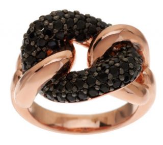 Bronzo Italia 1.50 ct tw Black Spinel Curb Link Ring —