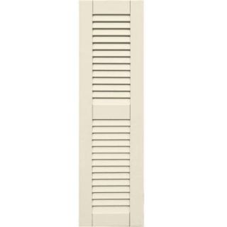 Wood Composite 12 in. x 42 in. Louvered Shutters Pair #651 Primed/Paintable 41242651