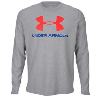 Under Armour Sportstyle Logo Long Sleeve T Shirt   Mens   Casual   Clothing   Red/White/Steel