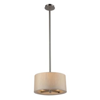Jorgenson 3 light Pendant in Taupe Wood and Polished Nickel   17338904