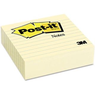 Post it Notes Original Lined Notes, 4 x 4, Canary Yellow, 300 Sheets