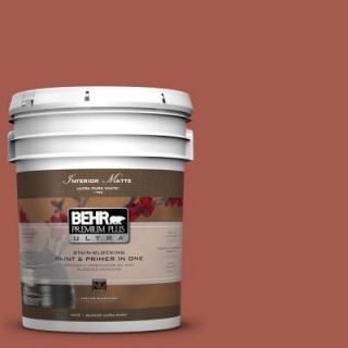 BEHR Premium Plus Ultra 5 gal. #PPU2 15 Cajun Red Flat/Matte Interior Paint 175305