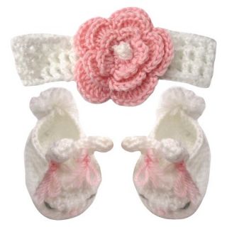 Girls Crocheted Bunny Accessory Set   Pink 0 6 M