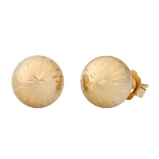 Fremada 14k Yellow Gold 6 mm Diamond cut Ball Earrings   11876863