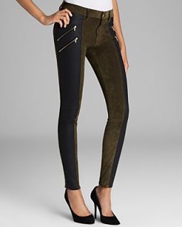 7 For All Mankind Jeans   Double Zip Sueded Skinny in Juniper Green