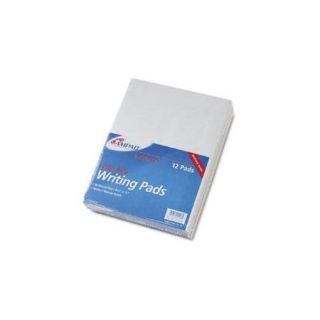Glue Top Narrow Ruled Pads, Letter, White, 50 Sheet Pads/Pack, Dozen