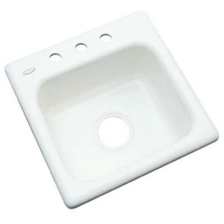 Thermocast Manchester Drop In Acrylic 16 in. 3 Hole Single Bowl Entertainment Sink in White 17300