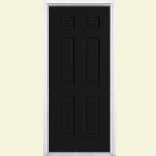 Masonite 30 in. x 80 in. 6 Panel Painted Steel Prehung Front Door with Brickmold 20040