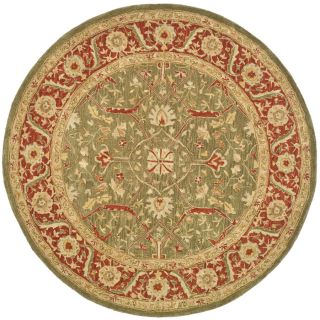 Safavieh Anatolia Green and Red Round Indoor Tufted Area Rug (Common: 4 x 4; Actual: 48 in W x 48 in L x 0.33 ft Dia)