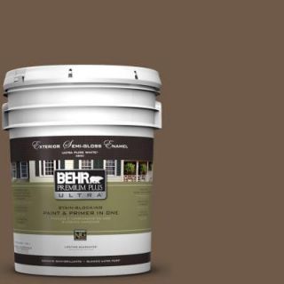 BEHR Premium Plus Ultra 5 gal. #N230 7 Rustic Tobacco Semi Gloss Enamel Exterior Paint 585305