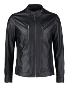 Calvin Klein LEON   Leather jacket   perfect black