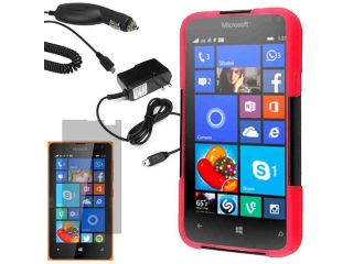 Hybrid Protector Stand Case TMobile Microsoft Lumia 435 x LCD Car Home Charger