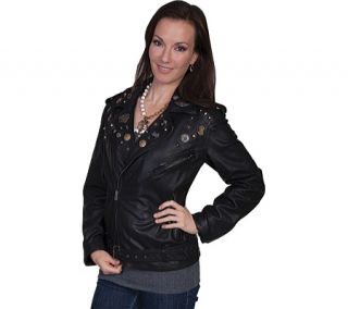 Womens Scully Sanded Lamb Motorcycle Jacket L220   Charcoal