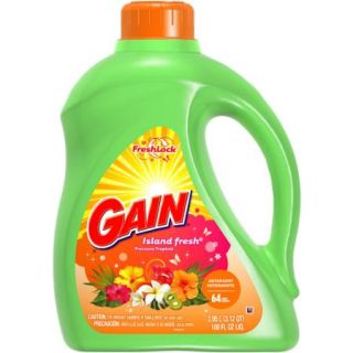 Gain Liquid Laundry Detergent, Island Fresh, 64 Loads 100 fl oz