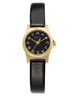 Marc by Marc Jacobs Watch, Womens Dinky Black Leather Strap 21mm