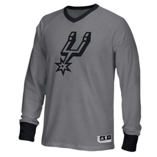 adidas NBA Second Half L/S Shooter Shirt   Mens   Basketball   Clothing   San Antonio Spurs   Grey