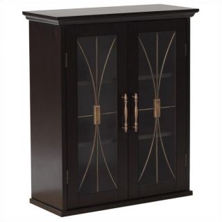 Elegant Home Fashions Delaney 2 Door Wall Cabinet in Dark Espresso   7305