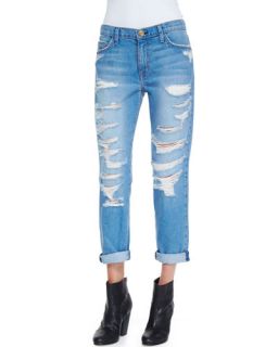 Current/Elliott The Fling Tattered Destroyed Relaxed Jeans