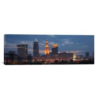 iCanvas Cleveland Panoramic Skyline Cityscape Photographic Print on Canvas in Dusk