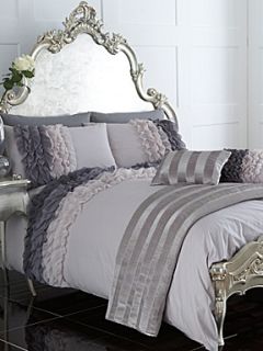 Pied a Terre Ombre ruffle bed linen in grey