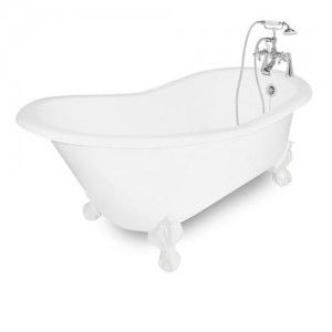 American Bath Factory T131B WH 61" Wintess Bathtub   White   White Finish