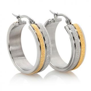 Michael Anthony Jewelry® Sparkle Finish Stainless Steel Hoop Earrings   7232128