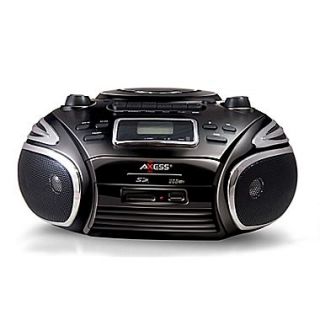 Axess  PB2705 BK Portable MP3/CD Player Boombox, Black