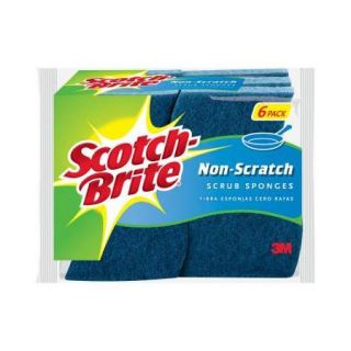 Scotch Brite No Scratch Multi Purpose Blue Scrub Sponge, 6pk
