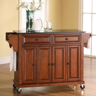 Crosley Furniture 52 in L x 18 in W x 36 in H Classic Cherry Kitchen Island with Casters