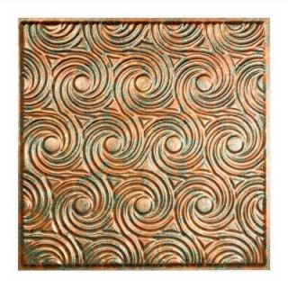 Fasade Cyclone   2 ft. x 2 ft. Lay in Ceiling Tile in Copper Fantasy L77 11