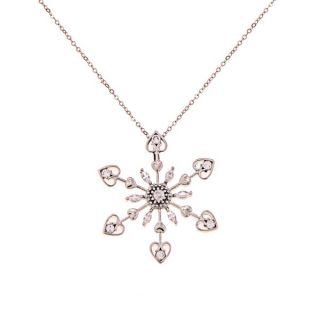 La Preciosa Sterling Silver CZ Snowflake Necklace  