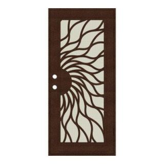 Unique Home Designs 32 in. x 80 in. Sunfire Copperclad Right Hand Surface Mount Aluminum Security Door with Beige Perforated Screen 1S2001DL1CCP2A