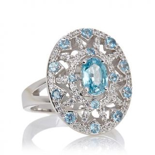 Colleen Lopez "Enamoured by Glamour" Zircon and Gem Sterling Silver Cocktail Ri   7836999