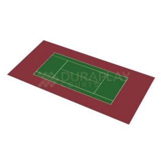 DuraPlay 59 ft. 1 in. x 119 ft. 10 in. Slate Green and Burgundy Full Tennis Court FTC 16T   SG/BG