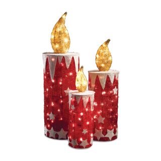 Pre Lit Sisal Candle (Set of 3) by National Tree Co.