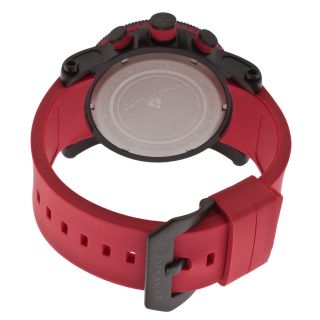 Cyclone Chronograph Black Dial Red Silicone Strap Black Case
