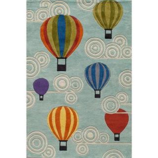 Momeni Caprice Hot Air Balloons Blue 4 ft. x 6 ft. Indoor Area Rug 22466