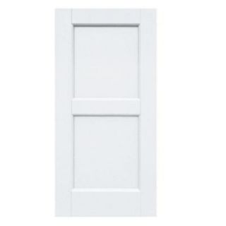 Winworks Wood Composite 15 in. x 32 in. Contemporary Flat Panel Shutters Pair #631 White 61532631