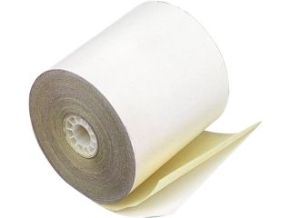 PM Company 09225 Paper Rolls, Credit Verification, 2 1/4" x 70 ft, White/Canary, 50/Carton