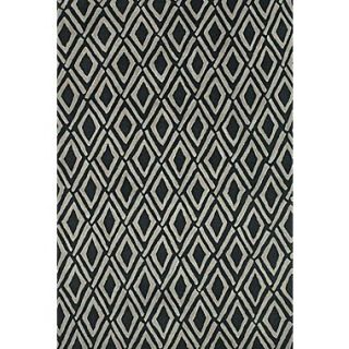 Feizy Terresa Pure Wool Pile Contemporary Rug, 96 x 136, Gray/Black