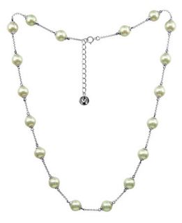 Majorica Sterling Silver Necklace, Organic Man Made Pearl Illusion