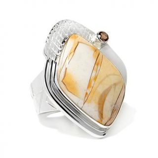 Jay King Brecciated Mookaite and Smoky Quartz Sterling Silver Ring   7697120